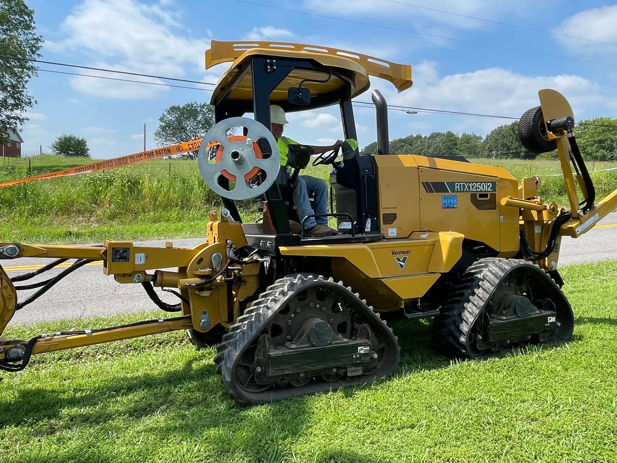 BOI equipment mobilization on a fiber build site